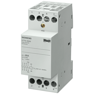 Insta contactor with 3 NO contacts and 1 NC, contact for 230 V AC, 400 V 25 A