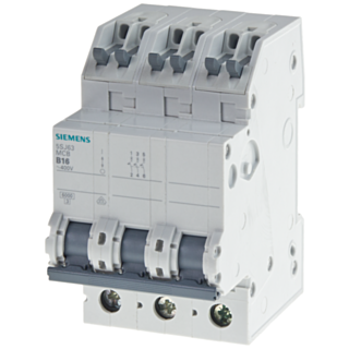 Miniature circuit breaker 400 V 6 kA, 3-pole, B, 10 A, D=70 mm with screwless