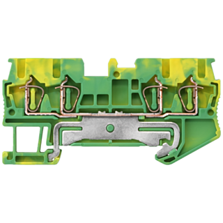 PE terminal with spring-loaded connection, 4 terminals