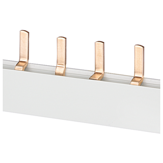 Pin busbar, 10 mm² connection: 3 x 4-phase safe to touch