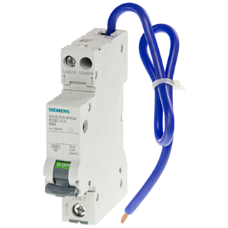 RCBO, Icn: 6 kA, 1P+N, type A, 30 mA, B char., In: 32 A, Un AC: 240 V, pigtail 600 mm