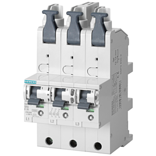Main miniature circuit breaker (SHU), 3x 1-pole, E 35 A, 230/400 V