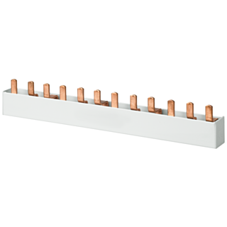 Pin busbar 3-phase, 1016 mm long with touch protection, 18 mm2 without end caps