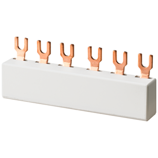 Busbar, 63 A 3-pole pitch unit 15 mm fork-type for 4 devices