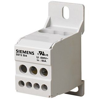 Distribution block 1-pole, 80 A, 690V Input: 1x 16 mm2 Output: 8x 10 mm2 for ...