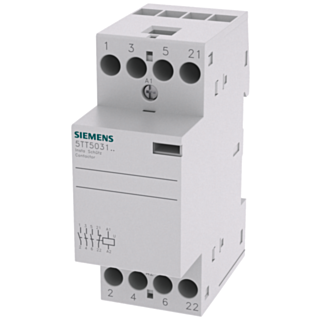 Insta contactor with 3 NO contacts and 1 NC, contact for 230 V AC, 400 V 25 A