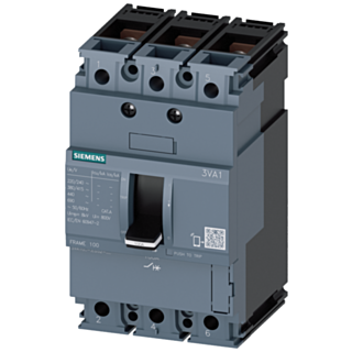 circuit breaker 3VA1 IEC frame 100 breaking capacity class B Icu=16kA @ 415V 3-pole, line protection TM210, FTFM, In=40A overload protection Ir=40A...