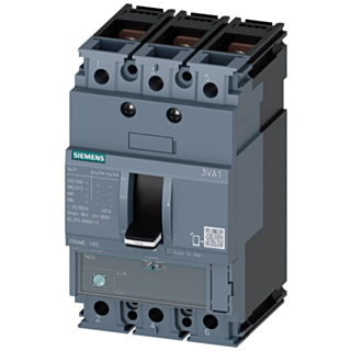 circuit breaker 3VA1 IEC frame 160 breaking capacity class S Icu=36kA @ 415V 3-pole, line protection TM220, ATFM, In=16A overload protection Ir=11A...
