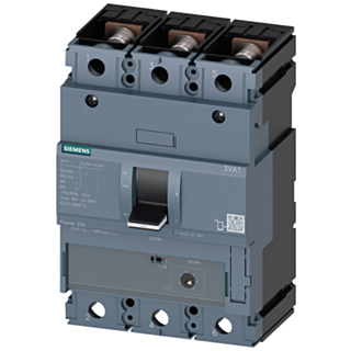 circuit breaker 3VA1 IEC frame 250 breaking capacity class M Icu=55kA @ 415V 3-pole, starter protection TM120M, AM, In=160A without overload protec...