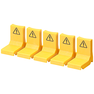 Touch protection yellow for terminals for pin busbars acc. to UL 508