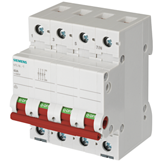 OFF switch 63 A 3-pole+N, with red handle