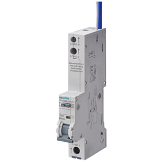 RCBO, 10 kA, 1P+N, Type AC, 30 mA, C-Char, In: 45 A, Un AC: 230 V, pigtail 60...