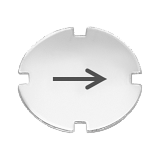 Inscription plate for pushbutton and illuminated pushbutton, flat, clear