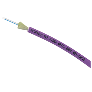 PB PCF Fiber Optic Cable, PVC outer sheath, 4 PCF Simplex plugs IP20, 300 m