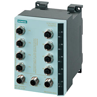 SCALANCE X208PRO, managed Layer 2 switch, 8x M12, IP65/67