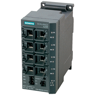 SCALANCE X208, managed Layer 2 switch, 8x RJ45