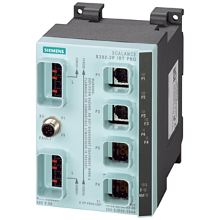 SCALANCE X202-2P IRT PRO, managed Layer 2 switch, 2x RJ45, 2x SCRJ, push-pull