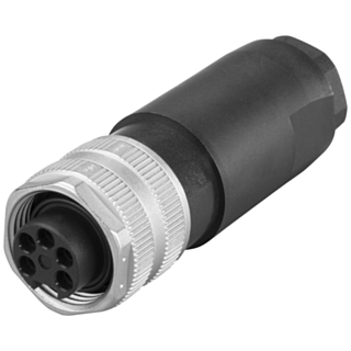 7/8 connection plug for ET 200, with axial cable outlet for assembly in the field, female contact insert 1 pack=5 units.