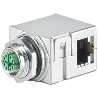 IE M12 Panel Feedthrough 4x2 (5 pieces)