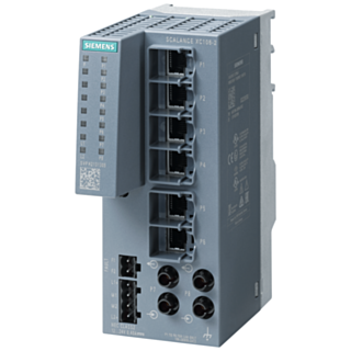 SCALANCE XC106-2, unmanaged switch, 6x RJ45, 2x multimode ST/BFOC