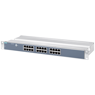 SCALANCE XR124, unmanaged rack switch workgroup, 230 V AC, 24x RJ45