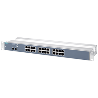 SCALANCE XR124, unmanaged rack switch Workgroup, 24 V DC, 24x RJ45