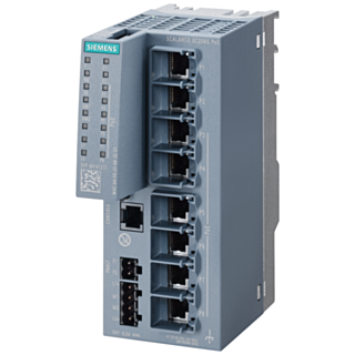 SCALANCE XC208G PoE (DC 54 V), managed Layer 2 switch, 6x RJ45 PoE, 2x RJ45