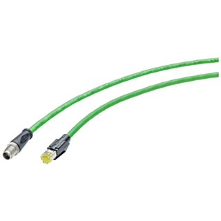 IE TP Cord M12-180/RJ45-180, 1x M12 plug (X-coded), 1xRJ45 plug, 2 m