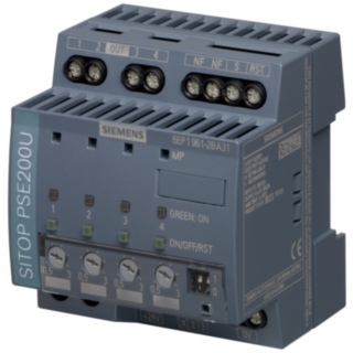 Selectivity module SITOP PSE200U, 24 V DC/4 x 0.5 ... 3 A with single channel signal