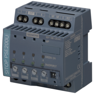Selectivity module SITOP PSE200U, 24 V DC/4 x 3 ... 10 A with single channel signal
