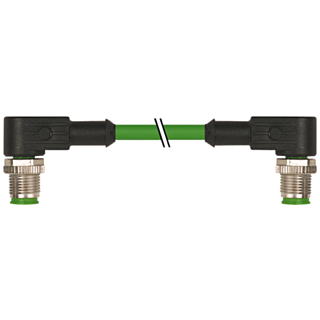 Bus cable, 10 m, for PROFINET, 4-core, shielded, with 2x M12 D-coded