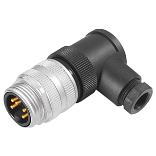 Plug-in connector, 7/8 for 24 V, screw terminal, 1.5 mm2, angled, max. 9 A, IP67