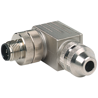 M12 plug, PROFIBUS, angled, 5-pole, B-coded, screw terminal