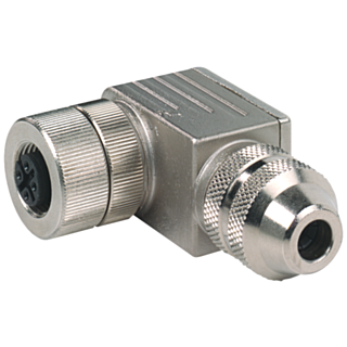 M12 socket, PROFIBUS, angled, 5-pole, B-coded, screw terminal