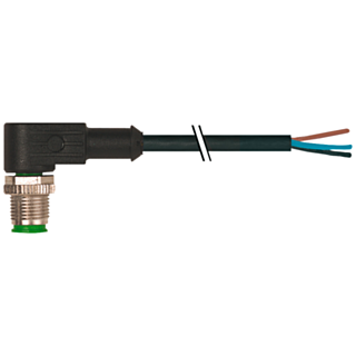 Control cable Pre-assembled at one end M12 connector angled, 5-pole with 1.5 m cable 5 x 0.34 mm2 A-coded max. 4 A PUR sheath black