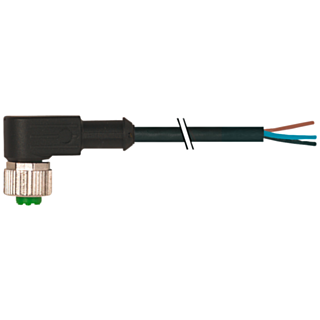 Control line, 5 m, 1x M12 angled socket, 4x 0.34 mm², A-coded, max. 4 A