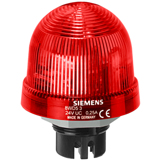 Integrated signal lamp, single flash light 24 V red