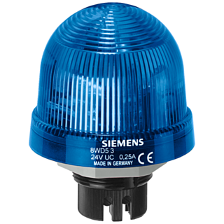 Integrated signal lamp, single flash light 24 V blue