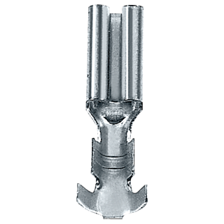 Push-on contact for flat connector, 2.8x0.8 mm, latch spring for latching in