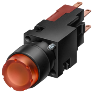 Pushbutton, 16 mm, round plastic, black