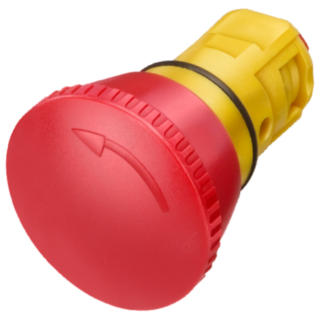 Emergency stop mushroom pushbutton, 16 mm, round plastic, red