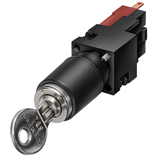 Key-operated switch CES, 16 mm, round plastic