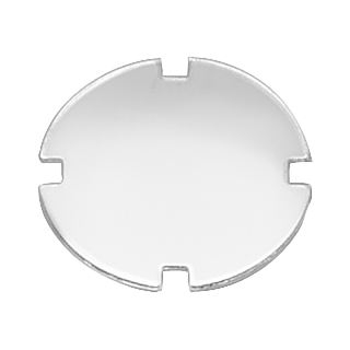 Inscription plate for pushbutton and illuminated pushbutton, flat, clear