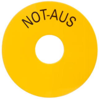 Backing plate, yellow, self-adhesive, inscription