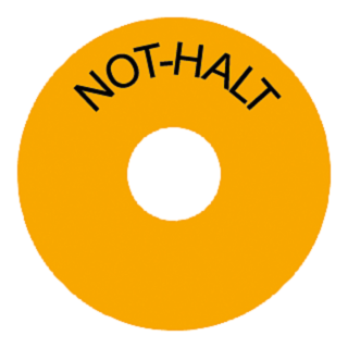 Backing plate, yellow, self-adhesive, inscription