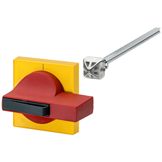 Door operating mechanism 8UC7, handle red/blue green, basic, masking plate yellow