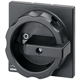 rotary operating mechanism, actuating lever black, for center-hole Front mounting, for 25 A and 32 A, Accessory for main and emergency switching-of...