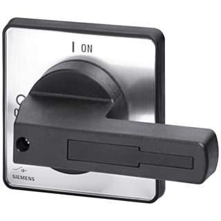 rotary operating mechanism, actuating lever black, for four-hole Front mounting, for Accessory for main and emergency switching-off switch 3LD23/24...