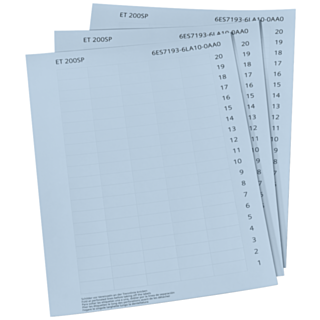SIMATIC ET 200SP Labeling strips, paper light gray 10 DIN A4 sheets with 1 000 labeling strips
