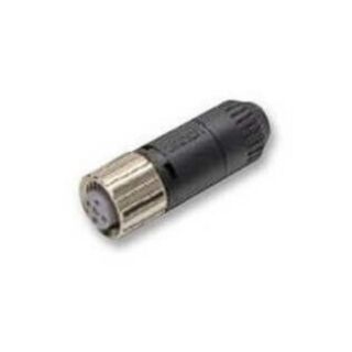 M12 Kupplungsdose, gerade, konfektionierbar mit Schraubanschlüssen, 4-polig, für 5-6 mm Kabeldurchmesser